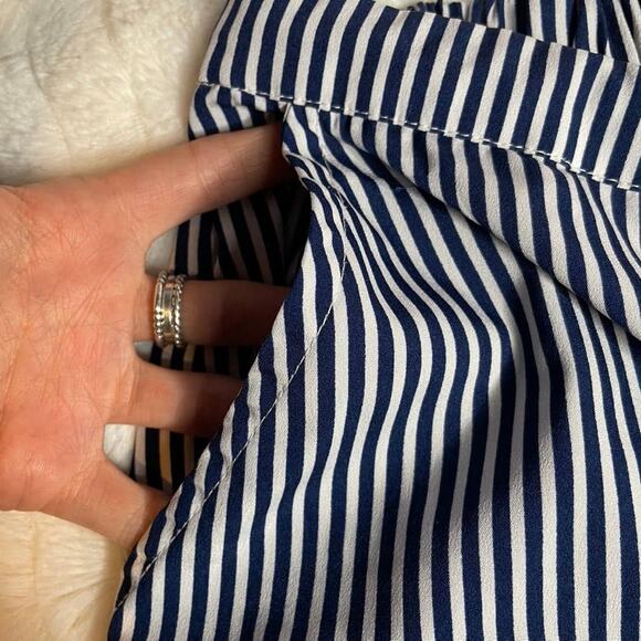 ISAAC MIZRAHI Sleepwear‎ Sleep Shorts String Tie Large L Navy White Stripe Comfy - Picture 4 of 5